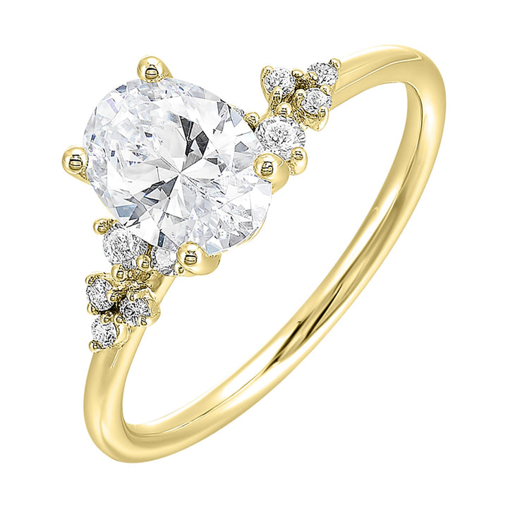 14Kt Yellow Semi Mount 1/8Ctw For 3Ct Oval Center