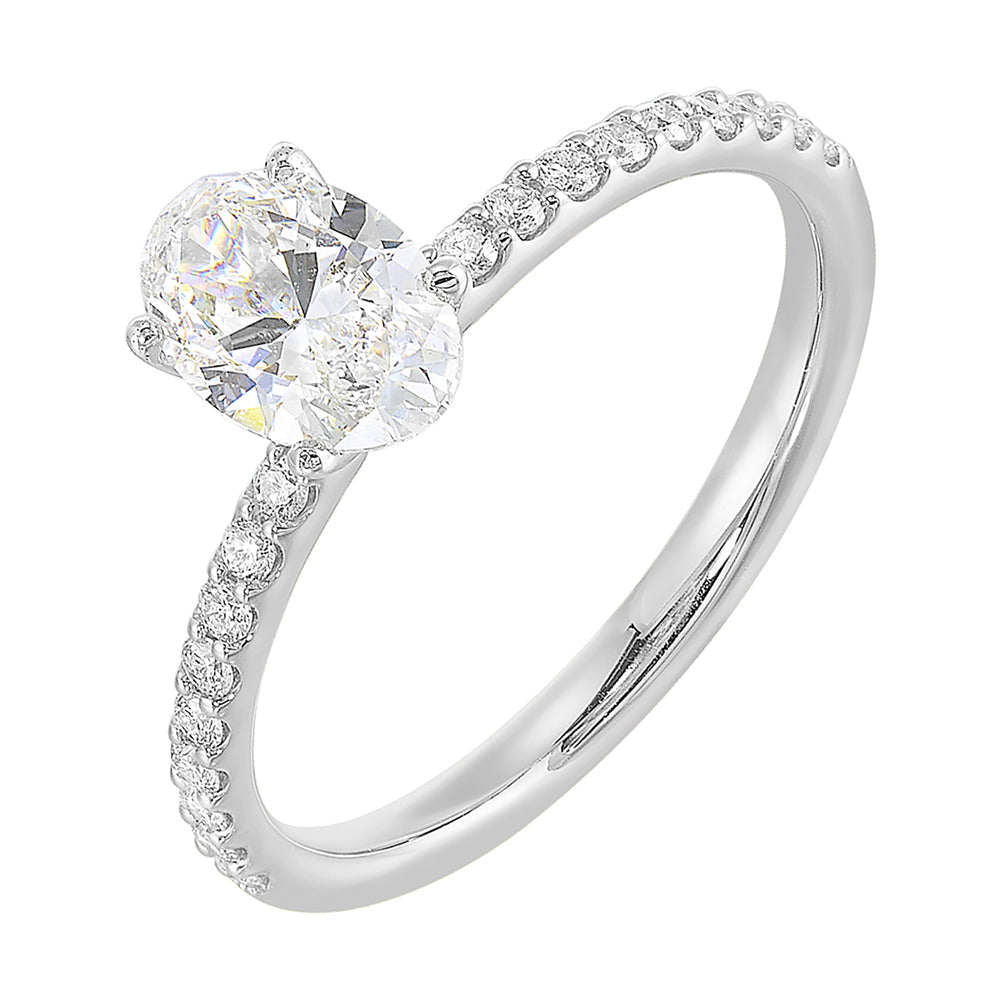 14Kt Yellow Semi Mount 1/5Ctw For 3/4Ctw Oval Center