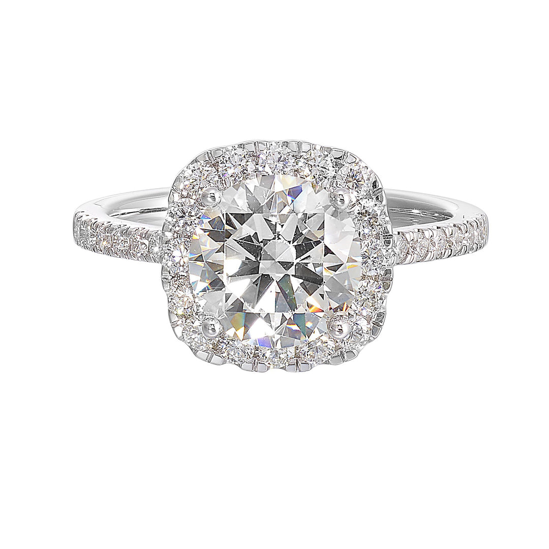 14Kt White Semi Mount 1/2Ctw For 1Ctw Round Center