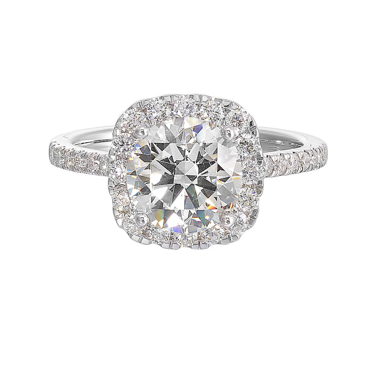 14Kt White Semi Mount 1/2Ctw For 1Ctw Round Center