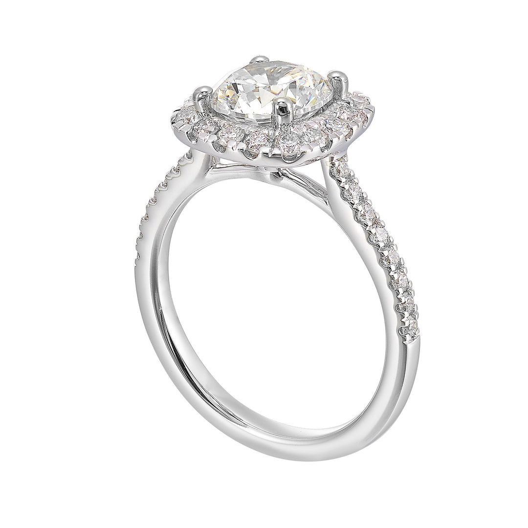 14Kt White Semi Mount 1/2Ctw For 1Ctw Round Center