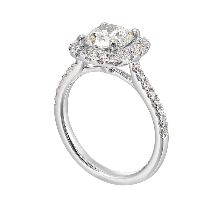 14Kt White Semi Mount 1/2Ctw For 1Ctw Round Center