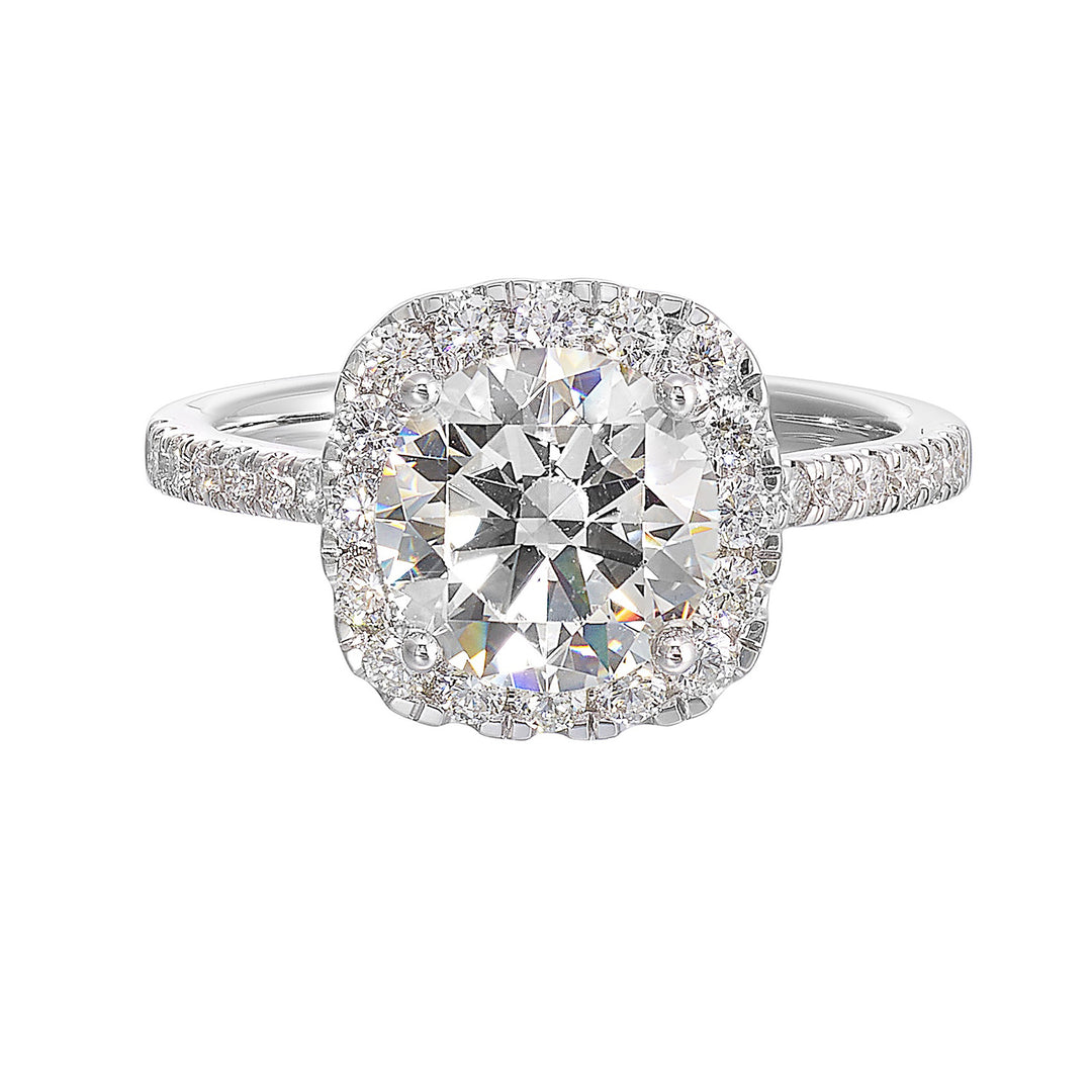14Kt White Semi Mount 1/2Ctw For 1 1/2Ctw Round Center