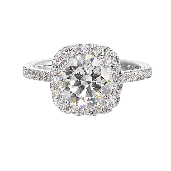 14Kt White Semi Mount 1/2Ctw For 1 1/2Ctw Round Center