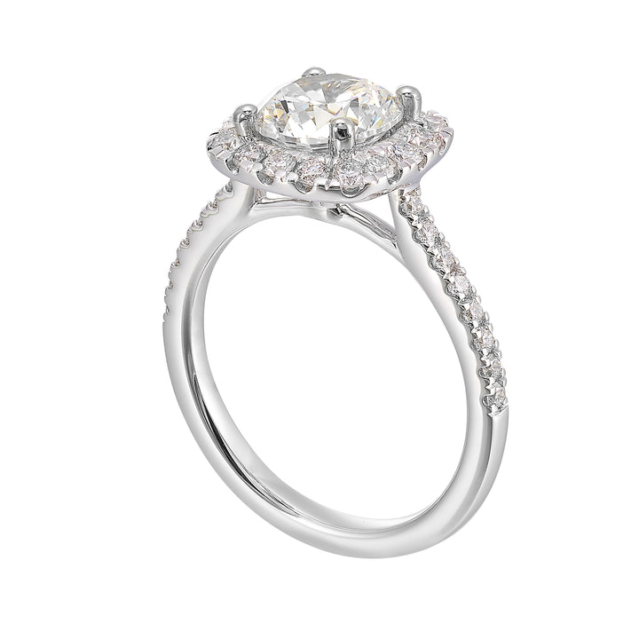 14Kt White Semi Mount 1/2Ctw For 1 1/2Ctw Round Center