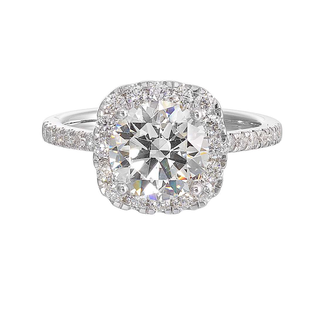 14Kt White Semi Mount 1/2Ctw For 2Ctw Round Center