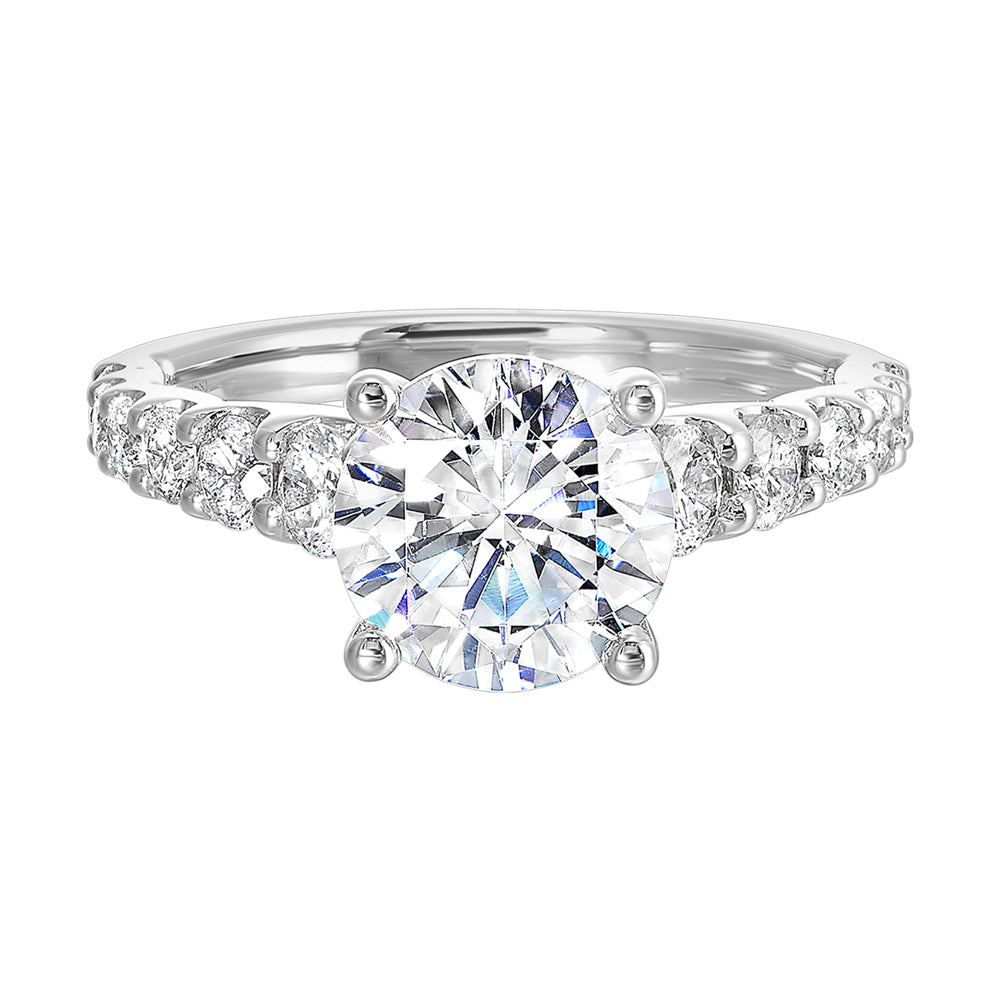 14Kt White Semi Mount 7/8Ctw For 1Ctw Round Center