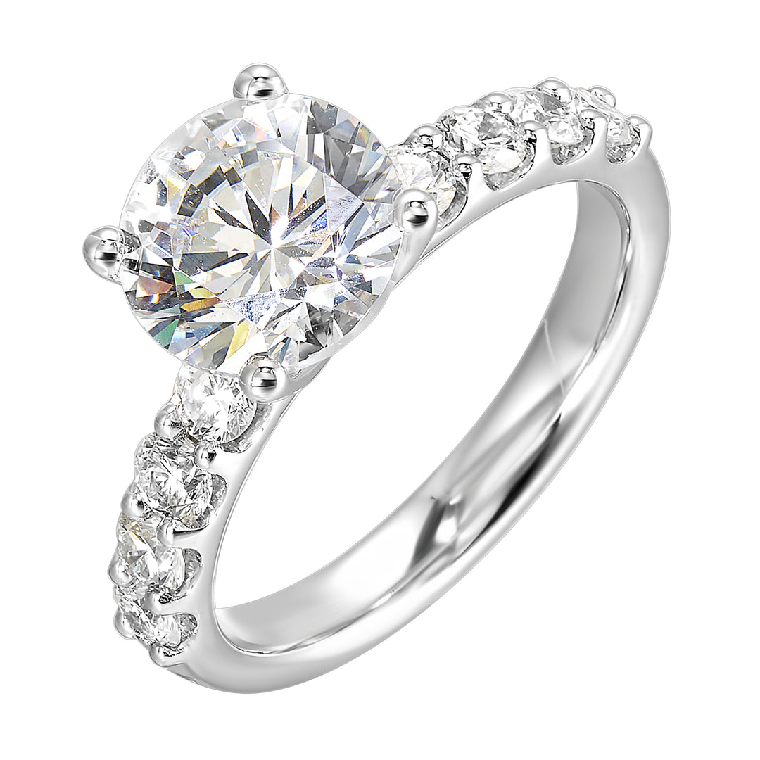 14Kt White Semi Mount 5/8Ctw For 2Ctw Round Center