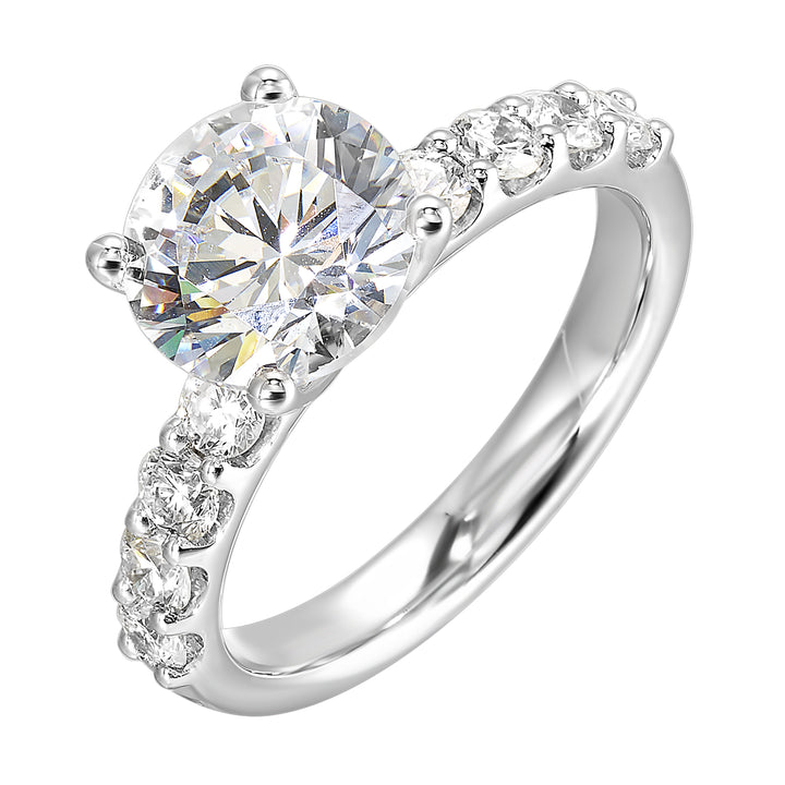 14Kt White Semi Mount 5/8Ctw For 2Ctw Round Center
