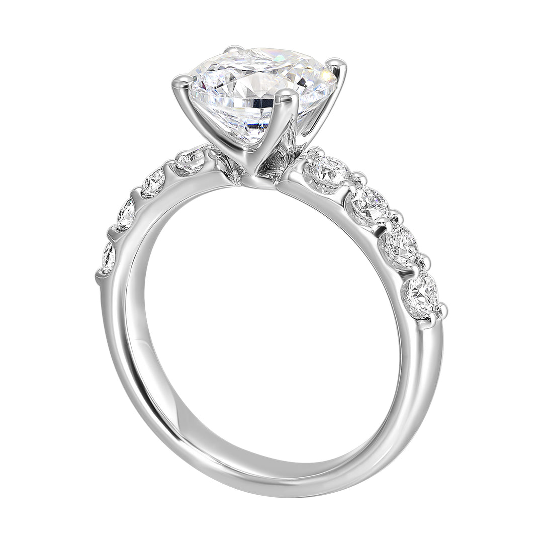 14Kt White Semi Mount 5/8Ctw For 2Ctw Round Center