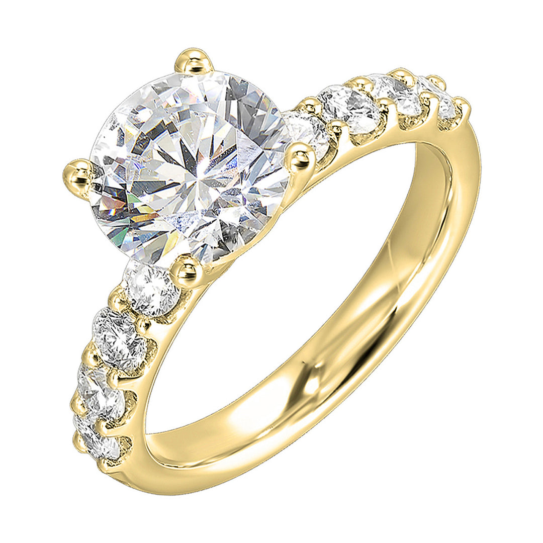 14Kt Yellow Semi Mount 5/8Ctw For 2Ct Round Center