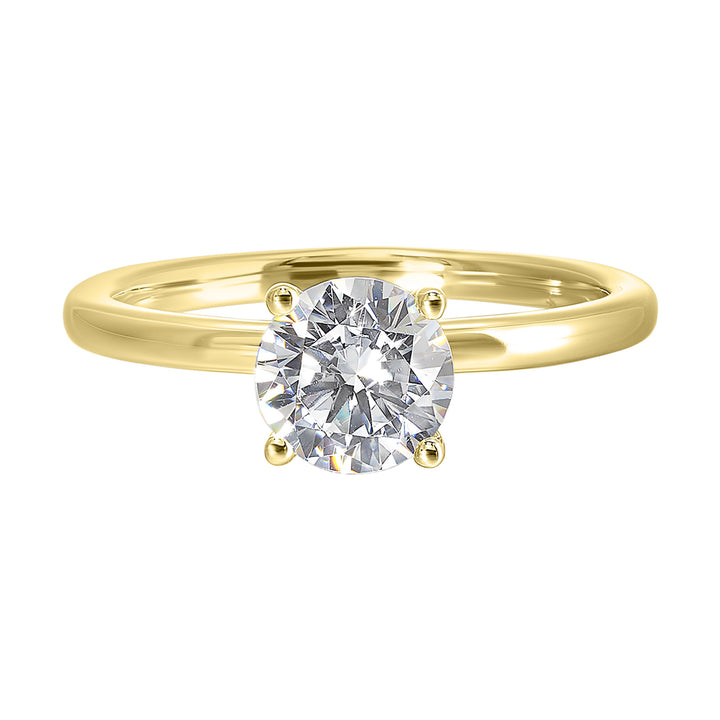 Classic elegance meets love. The round solitaire gets a upgrade with a hidden halo, adding secret sparkle to the classic solitaire look.