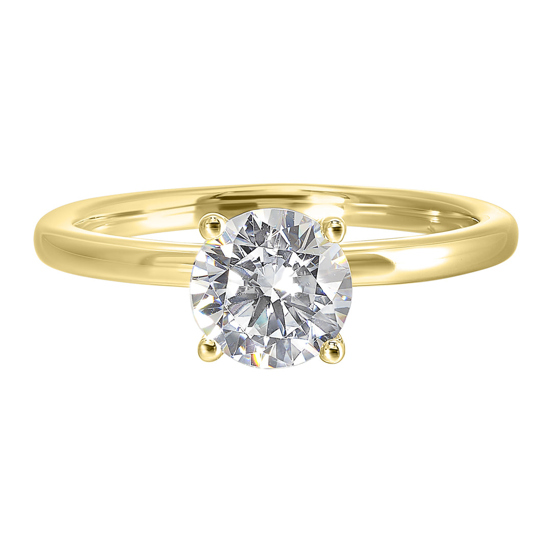 14Kt Yellow Semi Mount 1/10Ctw For 1 1/2Ct Round Center