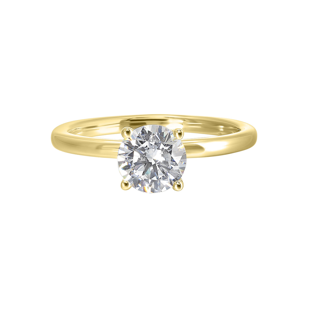 14Kt Yellow Semi Mount 1/7Ctw For 2Ctw Round Center