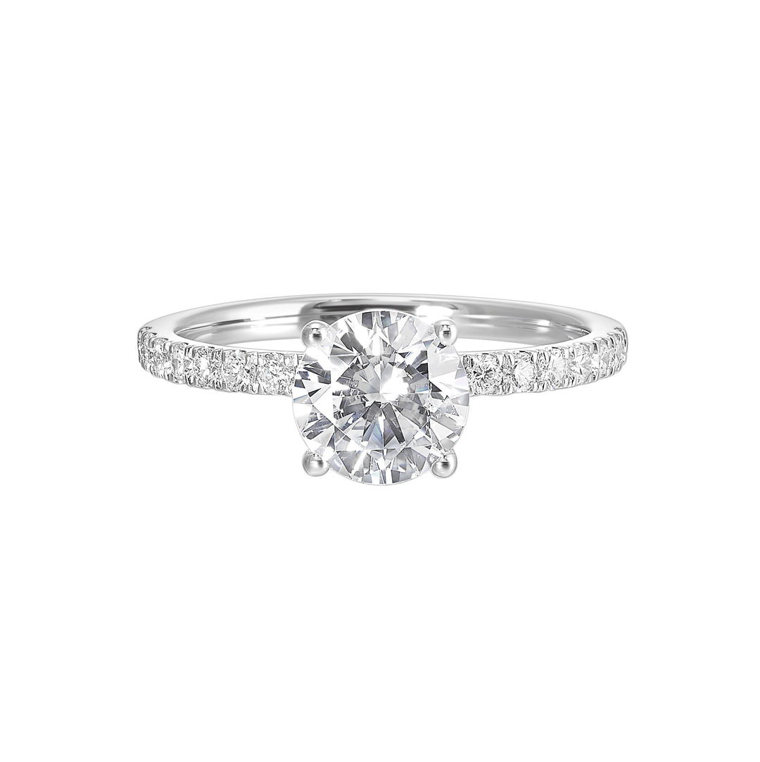 14Kt White Semi Mount 1/2Ctw For 2Ct Round Center