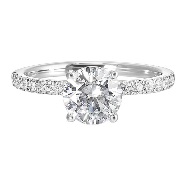 14Kt White Semi Mount 1/2Ctw For 2Ct Round Center