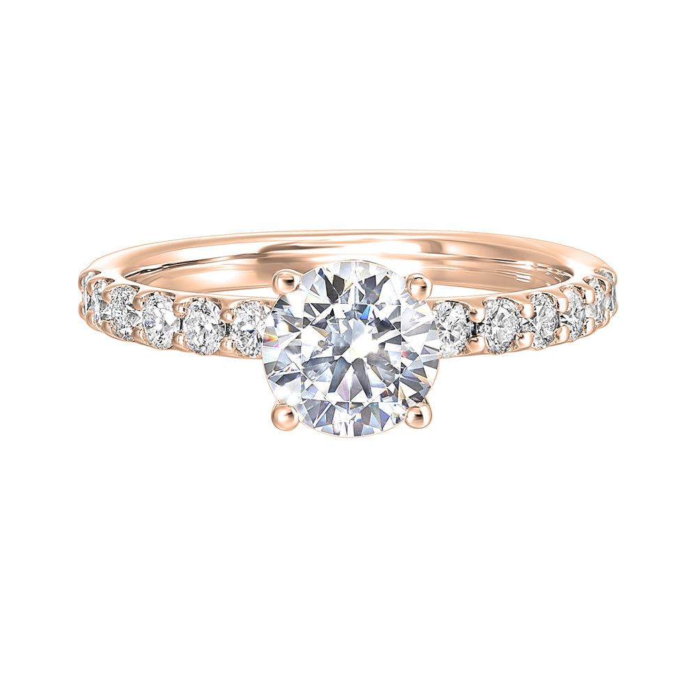 A solitaire ring sparkles further with diamond studded shank displaying timeless elegance and dazzling brilliance is a classic choice.