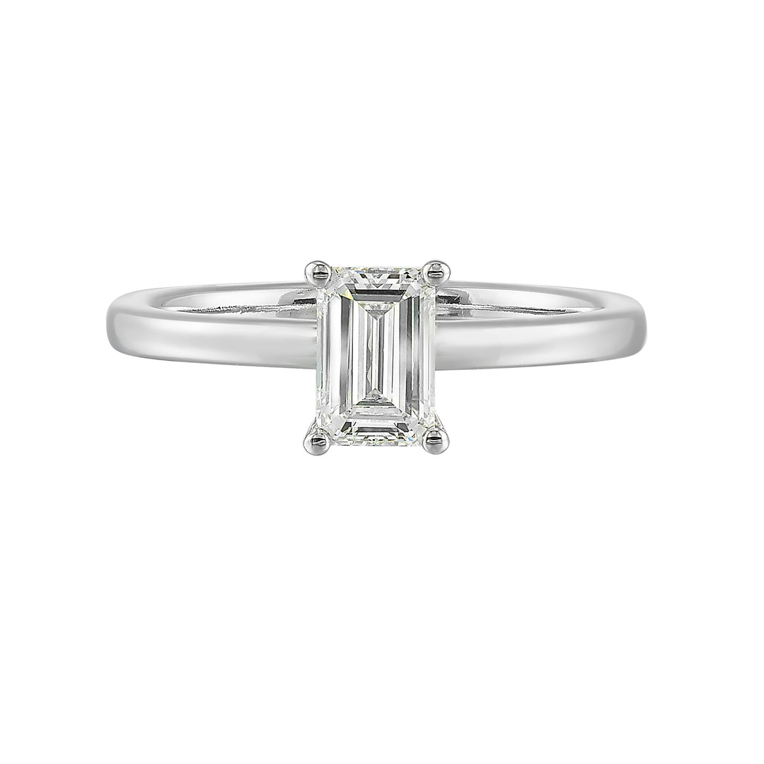 14Kt Yellow Semi Mount 1/15Ctw For 2Ct Emerald Cut Center