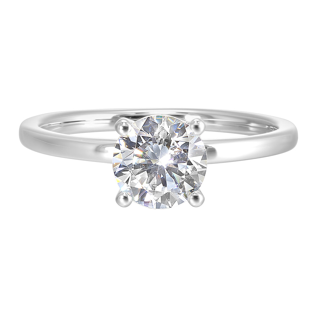 14Kt White Semi Mount 1/12Ctw For 2Ctw Round Center