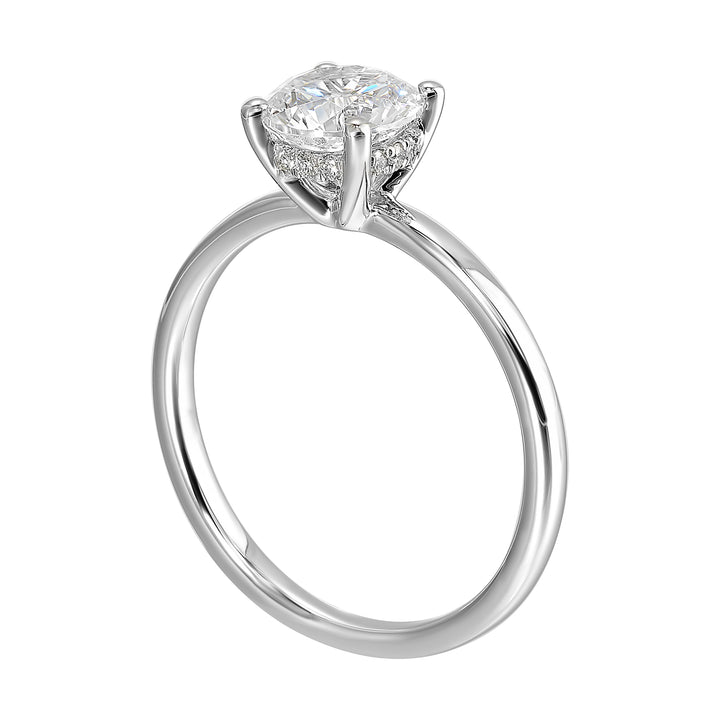 14Kt White Semi Mount 1/12Ctw For 2Ctw Round Center