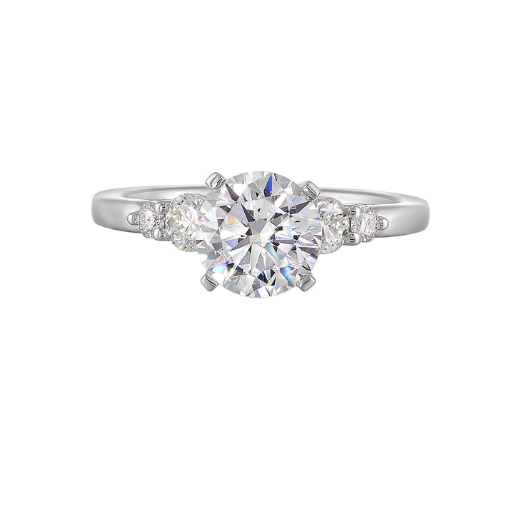 14Kt White Semi Mount 3/8Ctw For 1 1/2Ct Round Center