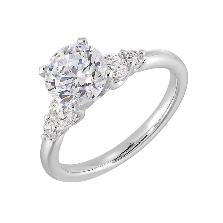 14Kt White Semi Mount 3/8Ctw For 1 1/2Ct Round Center