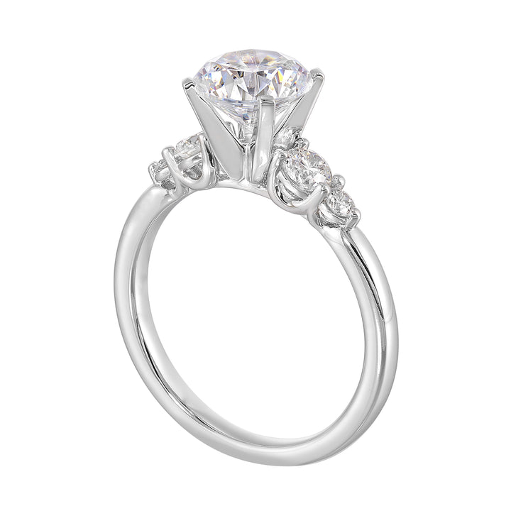 14Kt White Semi Mount 3/8Ctw For 1 1/2Ct Round Center
