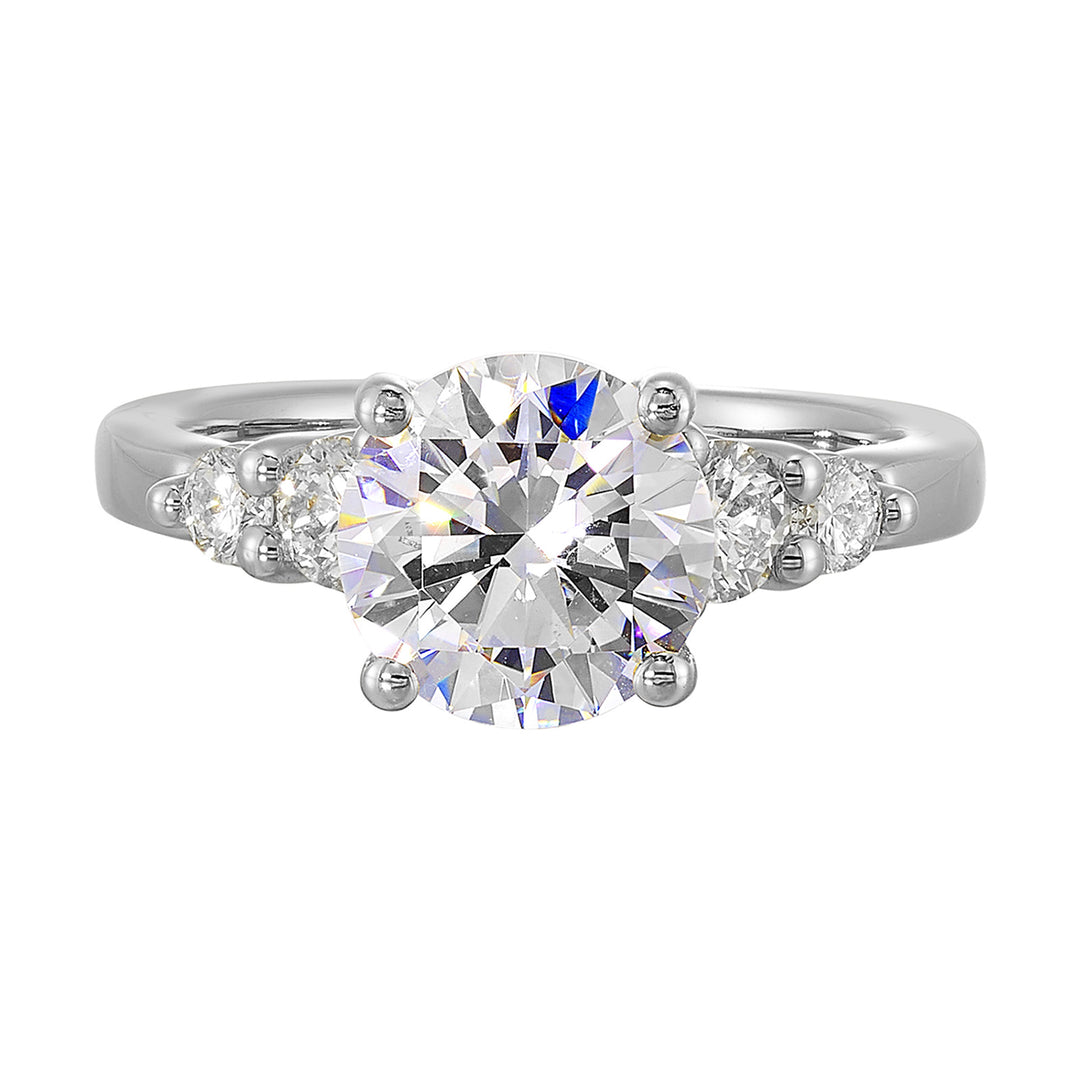 14Kt White Semi Mount 1/2Ctw For 2Ct Round Center