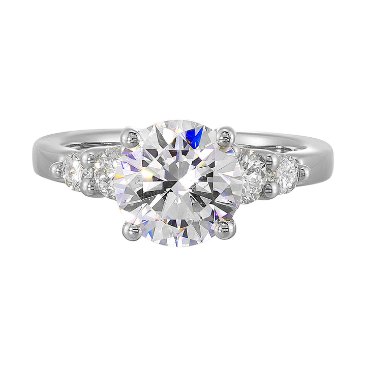 14Kt White Semi Mount 1/2Ctw For 2Ct Round Center