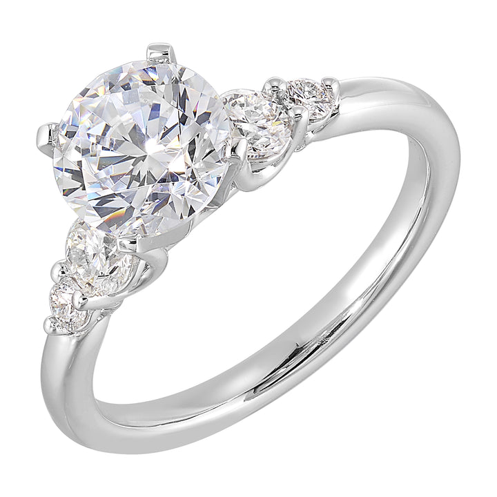 14Kt White Semi Mount 1/2Ctw For 2Ct Round Center
