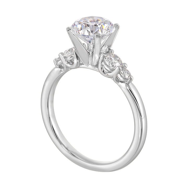 14Kt White Semi Mount 1/2Ctw For 2Ct Round Center