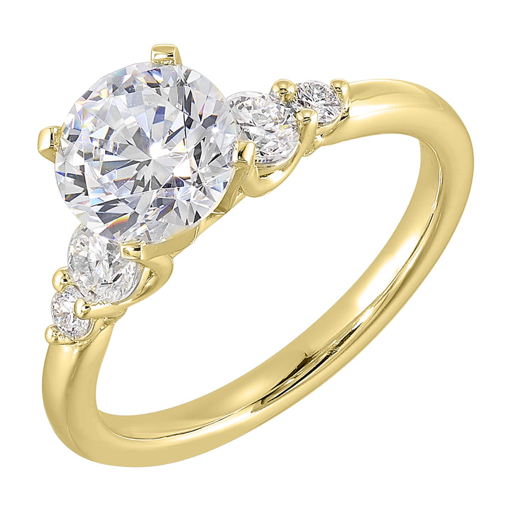 14Kt Yellow Semi Mount 1/2Ctw For 2Ct Round Center