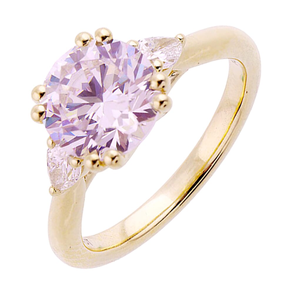 14Kt Yellow Semi Mount 1/3Ctw For 1Ct Round Center