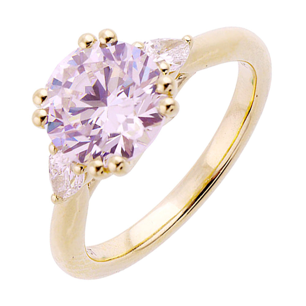 14Kt Yellow Semi Mount 1/3Ctw For 2Ct Round Center