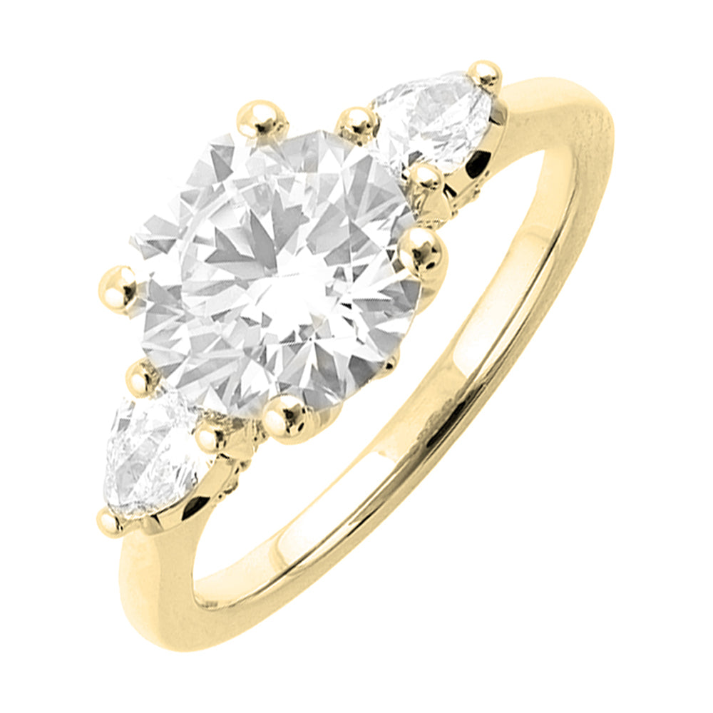 14Kt Yellow Semi Mount 1/2Ctw For 2Ct Round Center