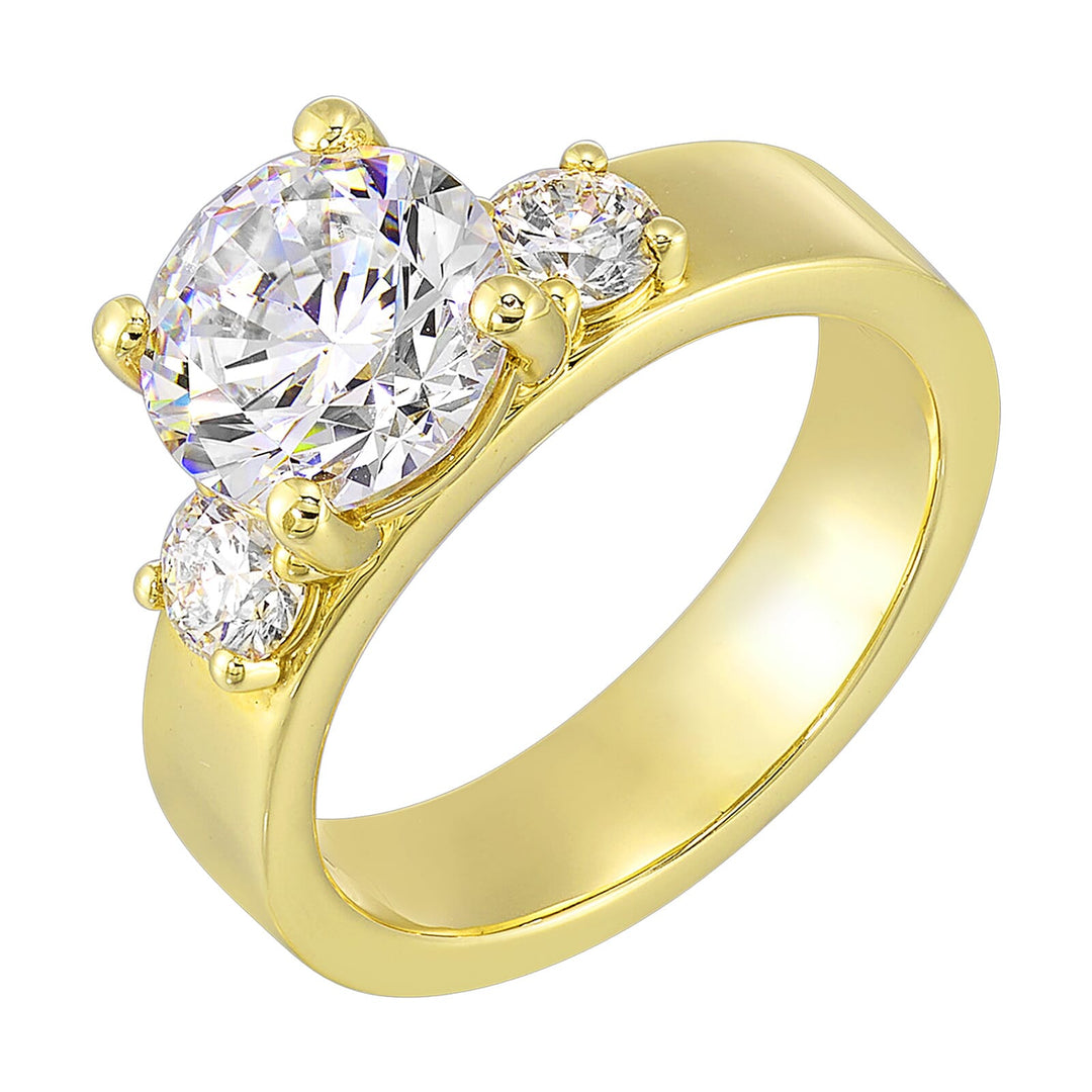 14Kt Yellow Semi Mount 1/2Ctw For 2Ct Round Center