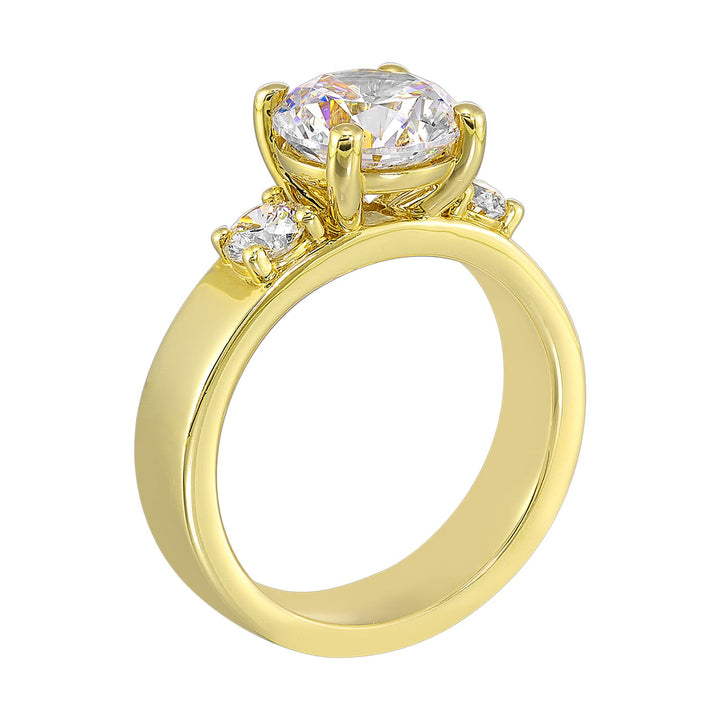14Kt Yellow Semi Mount 1/2Ctw For 2Ct Round Center