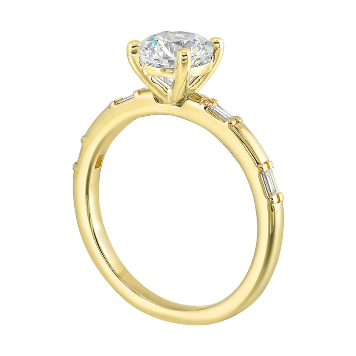 14Kt Yellow Semi Mount 1/7Ctw For 1Ctw round Center