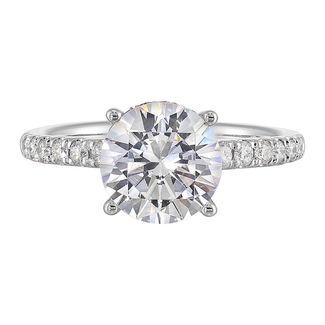 14Kt White Semi Mount 3/8Ctw For 3Ct Round Center