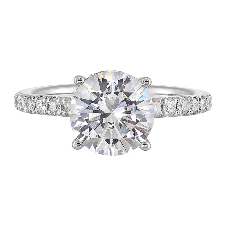 14Kt White Semi Mount 3/8Ctw For 3Ct Round Center