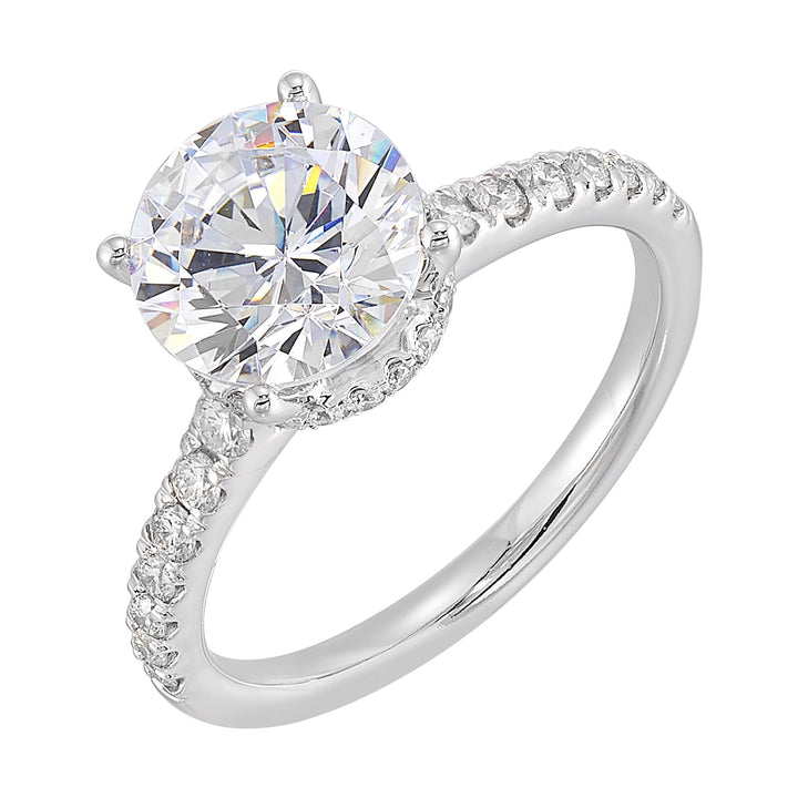14Kt White Semi Mount 3/8Ctw For 3Ct Round Center