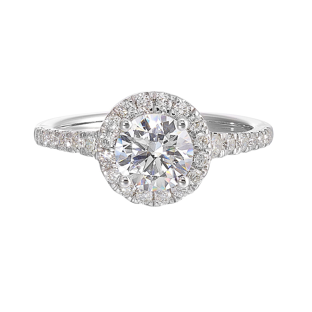 14Kt White Semi Mount 1/2Ctw For 1Ctw Round Center