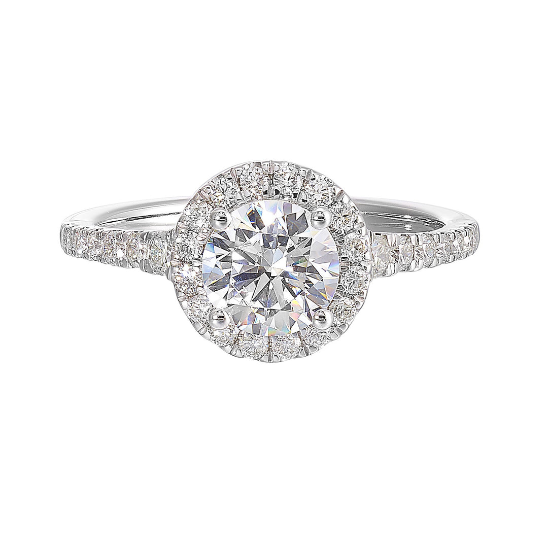 14Kt White Semi Mount 1/2Ctw For 1Ctw Round Center