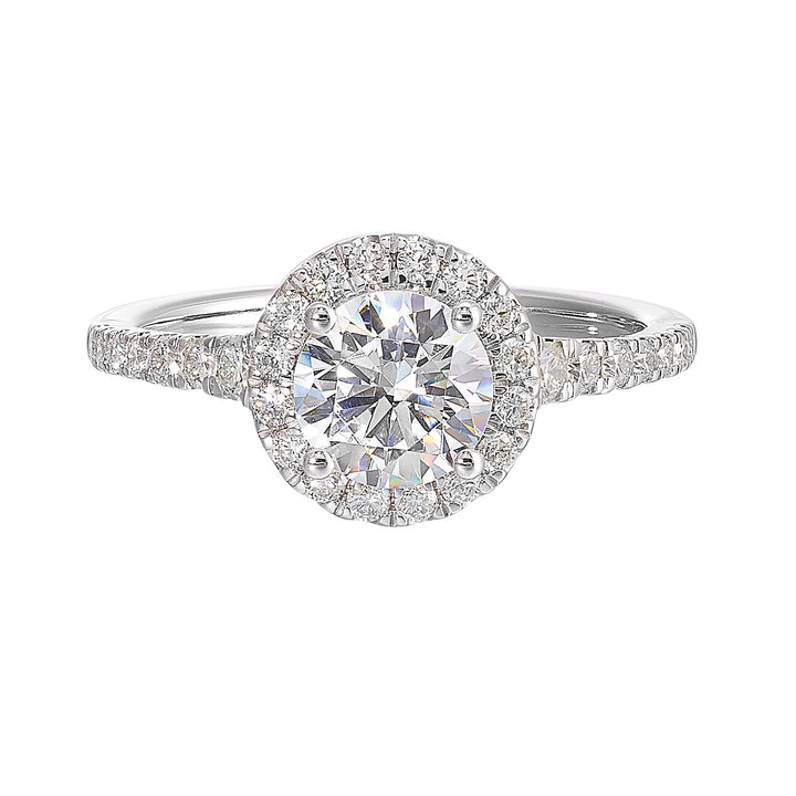 14Kt White Semi Mount 1/2Ctw For 1Ctw Round Center
