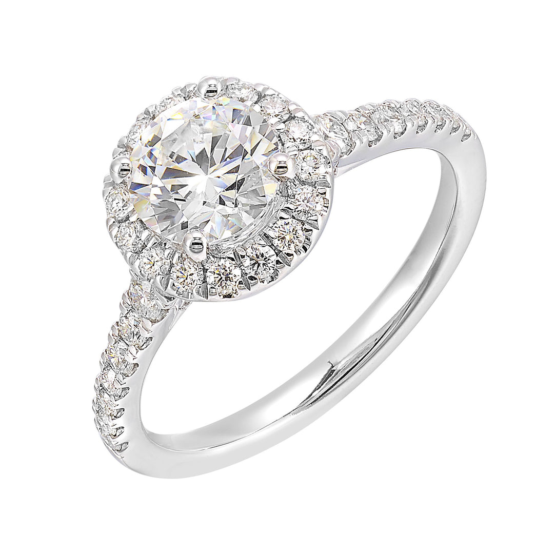 14Kt White Semi Mount 1/2Ctw For 1Ctw Round Center