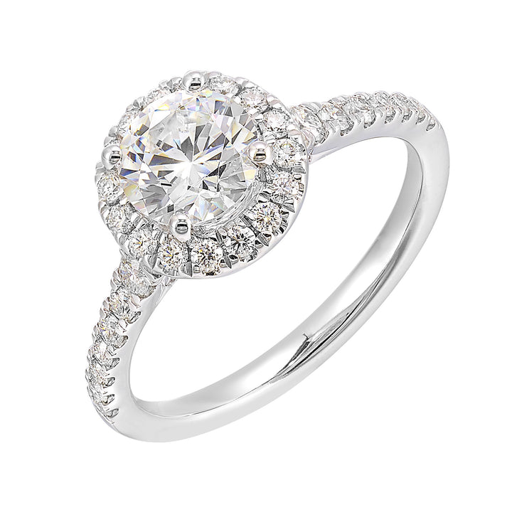 14Kt White Semi Mount 1/2Ctw For 1Ctw Round Center