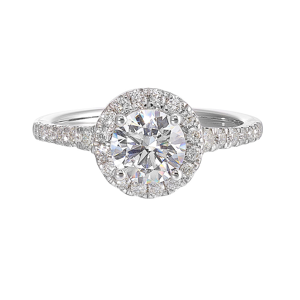 14Kt White Semi Mount 5/8Ctw For 2Ctw Round Center