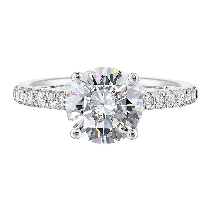 14Kt White Semi Mount 1/2Ctw For 2Ctw Round Center