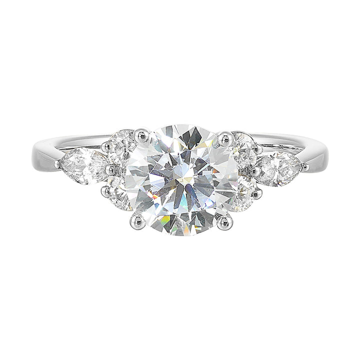 14Kt White Semi Mount 3/8Ctw For 1 1/2Ct Round Center