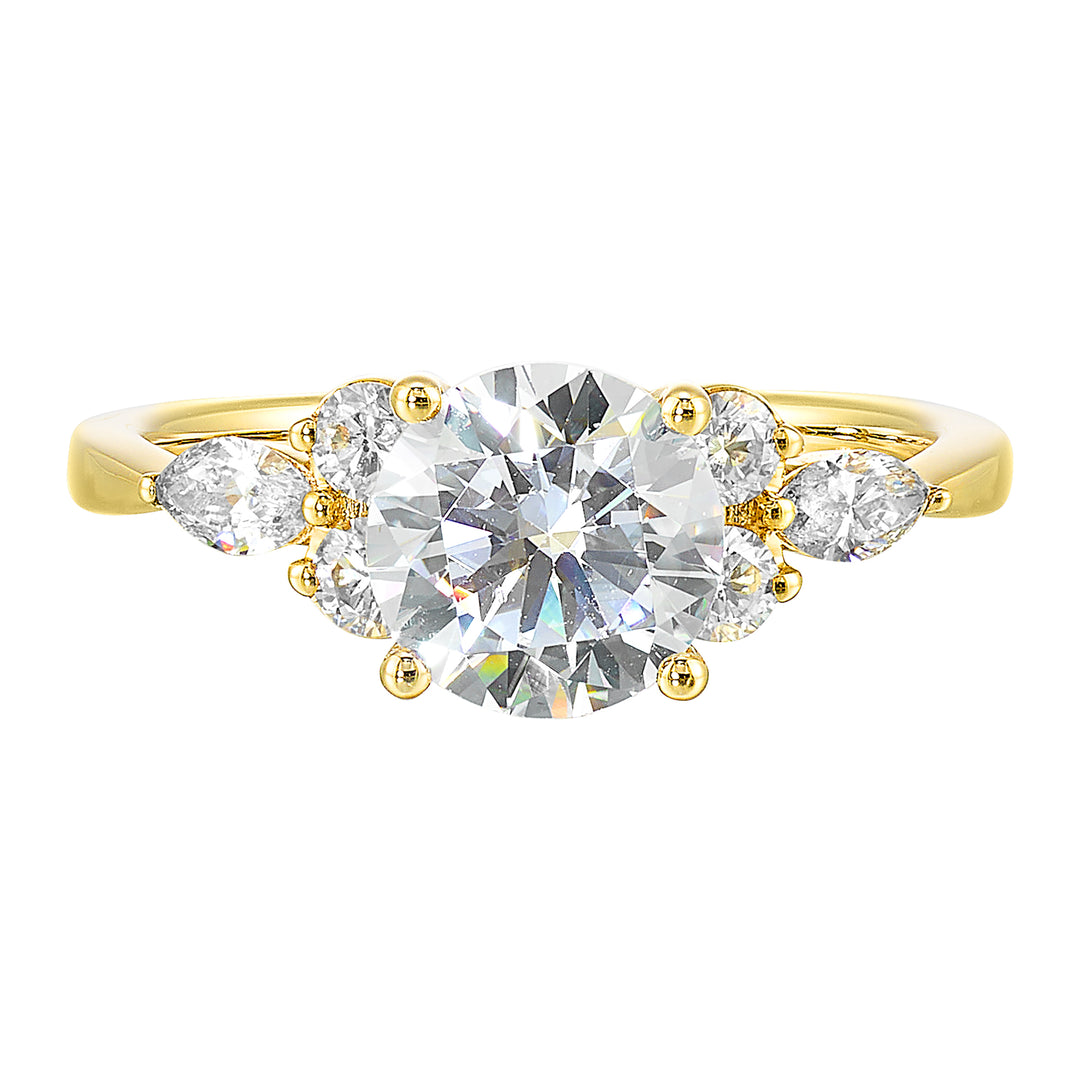 14Kt Yellow Semi Mount 3/8Ctw For 1 1/2Ct Round Center